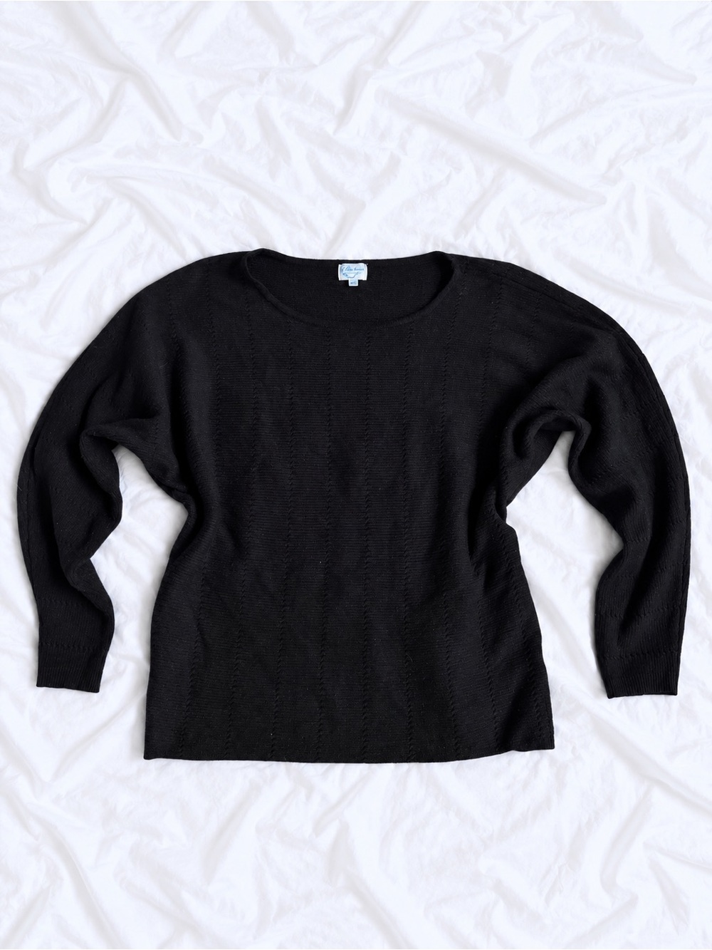 Blue Rain Black Crewneck Sweater - Subtle Knit